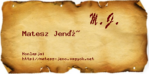 Matesz Jenő névjegykártya