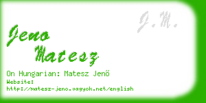 jeno matesz business card